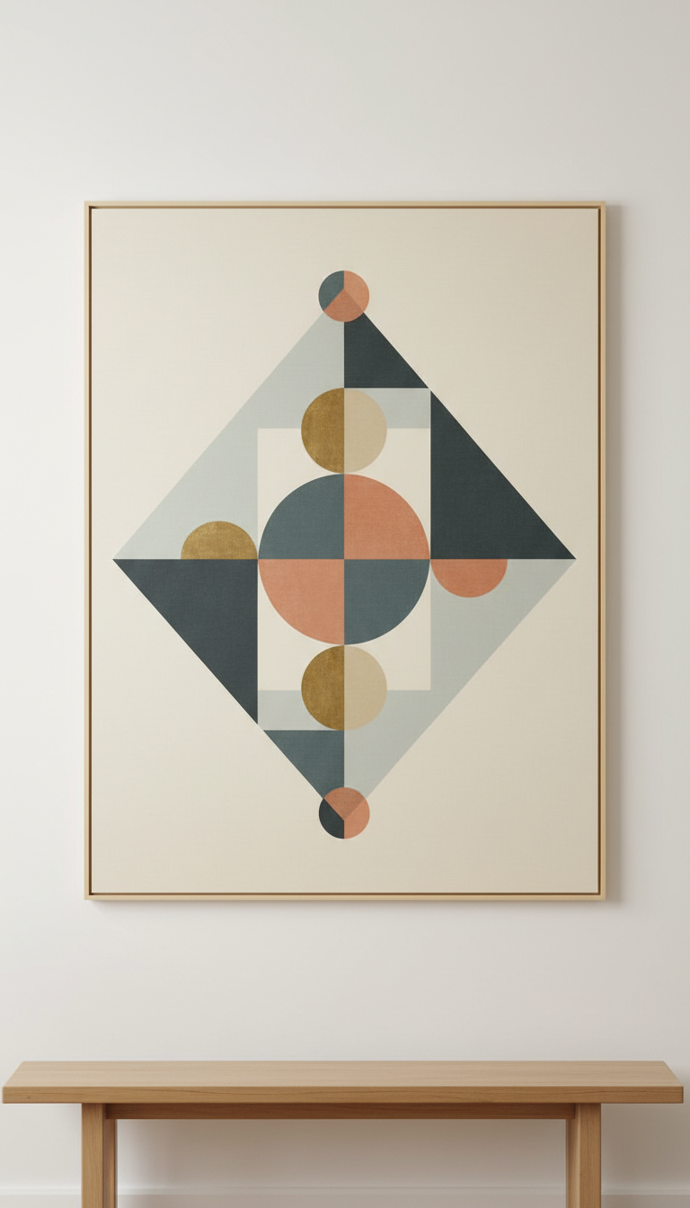 Oversized Geometric Slate Canvas