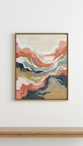 Gallery-Framed Coral Ivory Abstraction