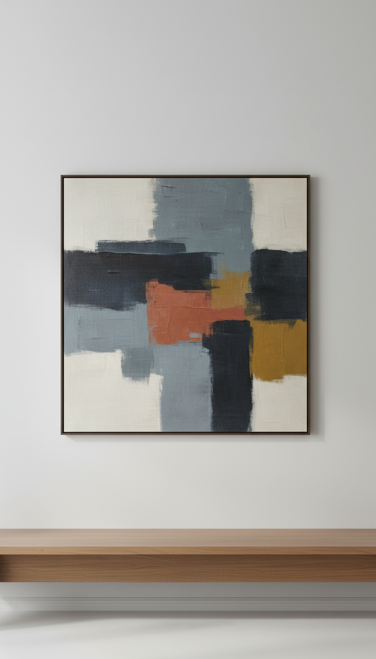 Textural Graphite Minimalist Canvas